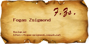 Fogas Zsigmond névjegykártya